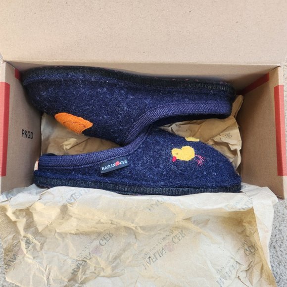 NIB Haflinger Gallina wool slippers 38 hen with chicks - Picture 3 of 13